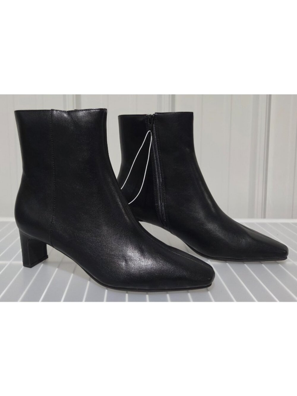 A New Day Tigris Black Faux Leather 2" Heels Low Shaft Boots -- Women's Size 11